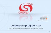 Leiderschap bij de RVA Georges Carlens, Administrateur-generaal.