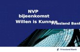 Friesland Bank NVP bijeenkomst Willen is Kunnen. Model van Dave Ulrich (1997) Strategic partner (Management of Strategic Human Resources) Dit houdt in