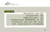 7 december 2011 Evolutie van de projecten: de webservices, de toepassing RRNADMIN en de evolutie van het RR naar een relationele databank.