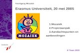 E-Team 2005 Voortgang Mozaiek Erasmus Universiteit, 20 mei 2005 1.Mozaiek 2.Projectaanpak 3.Aandachtspunten en aanbevelingen.