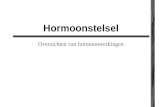 Hormoonstelsel Overzichten van hormoonwerkingen. Hormonen Het zijn stoffen die door allerlei weefselcellen worden gemaakt en afgegeven aan het bloed Ze.