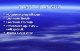 REFRESHER 2012  Hoogtemeterinstellingen  Luchtruim België  Luchtruim Frankrijk  Procedures op LFAV – radiogebruik  Thema LVZC 2012.