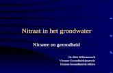Nitraat in het grondwater Nitraten en gezondheid Dr. Dirk Wildemeersch Vlaamse Gezondheidsinspectie Domein Gezondheid & Milieu.