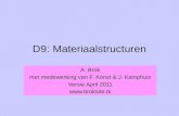 D9: Materiaalstructuren A. Brok met medewerking van F. Konst & J. Kamphuis Versie April 2011 .