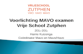 Voorlichting MAVO examen Vrije School Zutphen 2013-2014 Harrie Kuizenga Coördinator Mavo en Mavo/Havo