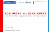 1 KOPLOPERS en KLAPLOPERS ’Handhaven bij supermarkten, een open deur’ Utrecht 3 maart 2010 p.teunissen@dmb.amsterdam.nl gbakkum@milieudienst-ijmond.nl.
