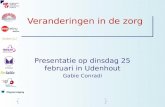 Veranderingen in de zorg Presentatie op dinsdag 25 februari in Udenhout Gabie Conradi.