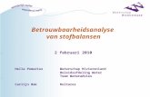 Betrouwbaarheidsanalyse van stofbalansen Hella PomariusWaterschap Rivierenland Beleidsafdeling Water Team Wateradvies Carlijn BakDeltares 2 februari 2010.