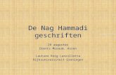 De Nag Hammadi geschriften 28 augustus Drents Museum, Assen Lautaro Roig Lanzillotta Rijksuniversiteit Groningen 1.