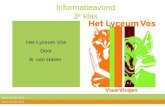 Informatieavond 3 e klas Het Lyceum Vos Door B. van Haren Naam B van Haren datum 12-09-2013.