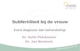 Subfertiliteit bij de vrouw Eerst diagnose dan behandeling! Dr. Sofie Pelckmans Dr. Jan Bosteels.