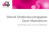Dienst Ondersteuningsplan Oost-Vlaanderen VOORSTELLING VAN DE WERKING.