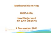 Marktpositionering RGF-AMA Jan Bleijerveld en Erik Obbens 1 December 2011 gemaakt ism. Andre Beens.