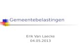 Gemeentebelastingen Erik Van Laecke 04.05.2013. De locale fiscaliteit uitgelegd Belastingen (4,26 miljard €) Aanvullende personenbelastingen (APB) (41,52%)