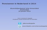 Pensioenen in Nederland in 2014 Prof. mr. Herman M. Kappelle Hoogleraar Fiscaal Pensioenrecht VU Amsterdam Alumnibijeenkomst Vrije Universiteit Amsterdam.