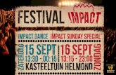 IMPACT HELMOND 2012  Opgericht in 2004  25 organisatievrijwilligers  Grootschalig, uniek, muzikaal en cultureel, jongerenfestival wat jaarlijks plaats.