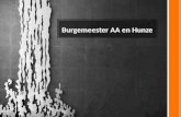 Burgemeester AA en Hunze. DE BURGERMEESTER Introductie van De Burgemeester: Eric Van Oosterhout.