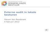 Externe audit in lokale besturen Steven Van Roosbroek 4 februari 2013.