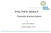 1 POLITIEK DEBAT Tweede Kamerleden & Leden MKB-INFRA 6 SEPTEMBER 2011.