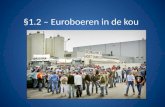 §1.2 – Euroboeren in de kou. Veel concurrentie voor boeren vanuit andere werelddelen Jarenlange afscherming van concurrentie door Europese Gemeenschap.