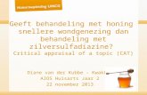 Geeft behandeling met honing snellere wondgenezing dan behandeling met zilversulfadiazine? Critical appraisal of a topic (CAT) Diane van der Kubbe – Kwakkel.