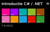 MagentaPurpleTeal PinkOrangeBlue LimeBrown RedGreen Introductie C# /.NET 7-6-2012.