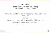 GE 2012 Martini-nascholing Groningen, 19 april 2012 Buikklachten en voeding: feiten en fictie door Laurens van der Waaij, MDL-arts Janneke Stevens, diëtist.