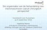 De organisatie van de behandeling van mammatumoren vanuit chirurgisch perspectief Voordracht voor huisartsen op 8 september 2010 Ingeborg Mares chirurg.