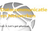 30/11/2012 Datacommunicatie en Netwerken de link- en fysieke laag 2 Overzicht Les 1: Netwerken in vogelvlucht Les 2: De taal van het Internet: TCP/IP.