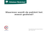Waarmee wordt de patiënt het meest gediend? Presentatie Dementie Netwerk Drenthe Spier, 3 april 2012