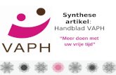 Synthese artikel : Handblad VAPH “Meer doen met uw vrije tijd”