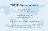 TCP/IP Fundamentals 7 december 2001 Internet Society, Zoetermeer Iljitsch van Beijnum iljitsch@muada.com Copyright 2001 Iljitsch van Beijnum Er zijn onderdelen.