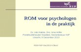 ROM voor psychologen in de praktijk Dr. Udo Nabitz, Drs. Irma Höfte Portefeuillehouder Kwaliteit, Sectorbestuur NIP Utrecht, 9 December 2013 ROM-NIP-Dec2013-V3kort.