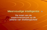 Meervoudige intelligentie De inzet van de experimentenpot op de Juliana van Stolbergschool.