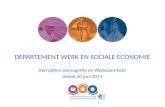 DEPARTEMENT WERK EN SOCIALE ECONOMIE Kerncijfers Demografie en Werkzaamheid Versie 20 juni 2011.