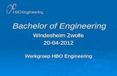 Bachelor of Engineering Windesheim Zwolle 20-04-2012 Werkgroep HBO Engineering.