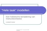 Symposium 4CID – 13 november 2008, Rotterdam “Hele taak” modellen Een holistische benadering van instructieontwerp Liesbeth Kester.
