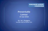 Presentatie Lomoz 19 mei 2010 Dr. M.J. Rutgers Voorzitter Raad van Bestuur ZLM ZORGGROEP LEVESTE MIDDENVELD.