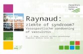 Raynaud: ziekte of syndroom? Vasospastische aandoening of vasculitis Dr. J.D. Banga, internist vasculair geneeskundige Ziekenhuis Gelderse Vallei Ede.