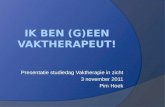 Presentatie studiedag Vaktherapie in zicht 3 november 2011 Pim Hoek.