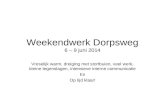 Weekendwerk Dorpsweg 6 – 9 juni 2014 Vreselijk warm, dreiging met stortbuien, veel werk, kleine tegenslagen, intensieve interne communicatie En Op tijd.