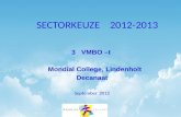 SECTORKEUZE 2012-2013 3 VMBO –t Mondial College, Lindenholt Decanaat September 2012.