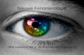 Hoorcollege 6 - Nieuwe Fenomenologie