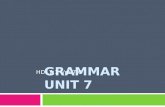 Grammatica unit 7 klas 1