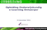 Opleiding Onderwijskundig e-Learning Ontwerper, 15 dec 2011