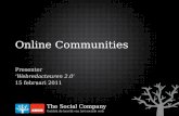 Presenter/Webredacteuren 2.0 - Online Communities