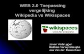 Web 2.0 toepassing (groepsopdracht): wikipedia vs wikispaces