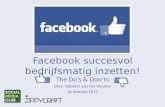 Presentatie "Facebook succesvol bedrijfsmatig inzetten"