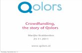 Marijke Krabbenbos (Qolors) over crowdfunding in business