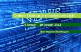 Online Dialogue nieuwsoverzicht 5 januari - 18 januari 2013